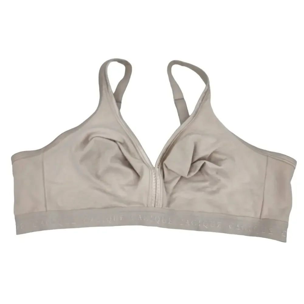 Cacique Unlined Wire Free Full Coverage Wide Band Bra Size 46C